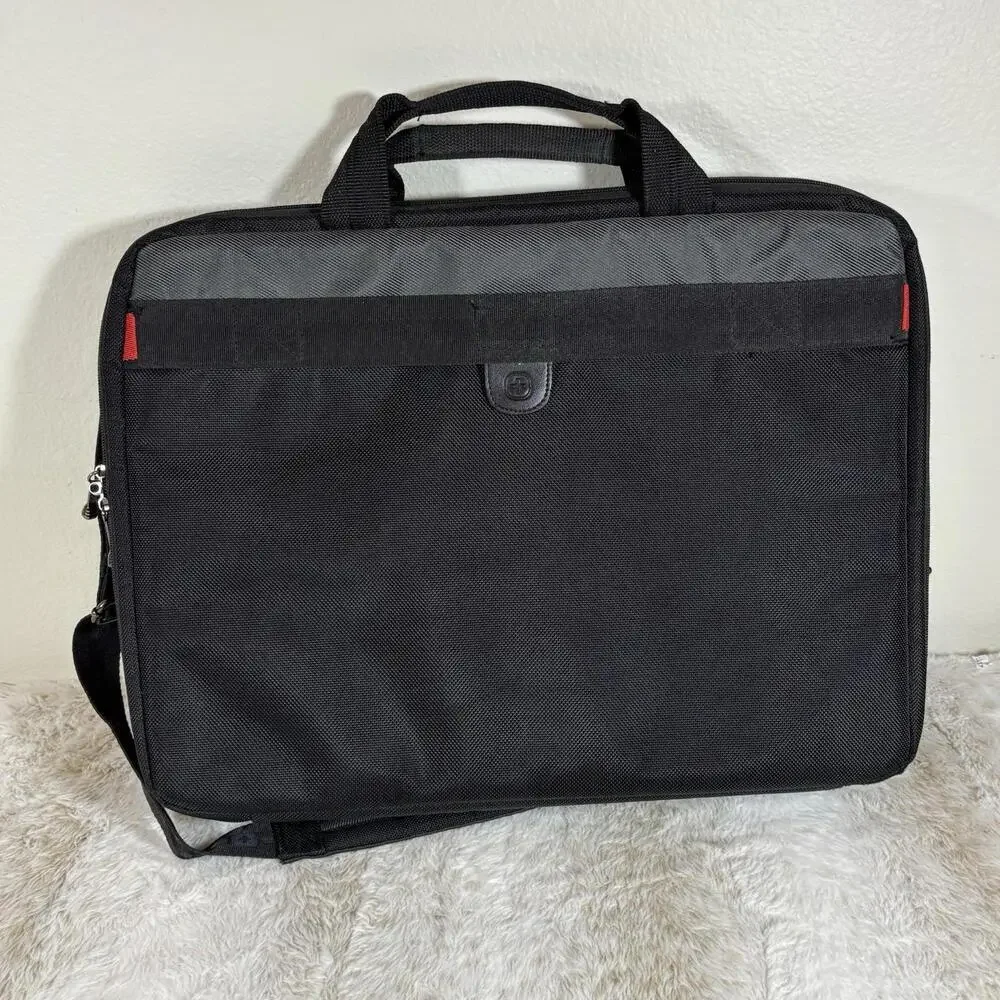 Wenger SwissGear Laptop Briefcase Messenger Bag Black Gray TSA Checkpoint